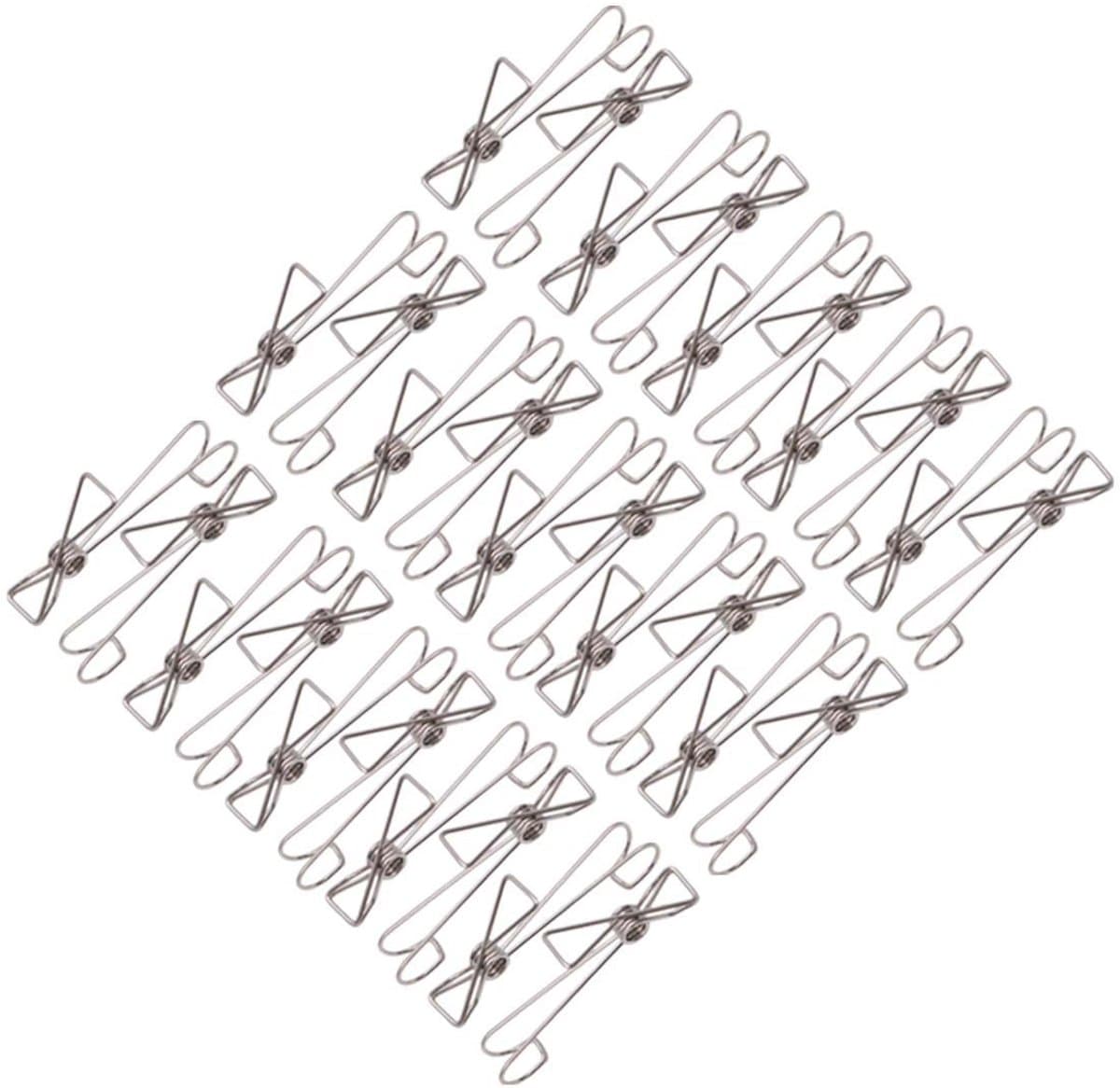 Dailygoods- Foto Clips - 30 Stuks - Roestvrij Staal - Haken - Ophanghaken - Handdoek Haken - 9,5x2 cm - Haakjes — afbeelding 1