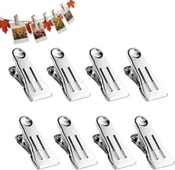 Robuuste Wasknijpers - Kleding Klemmen - Kleding Drogen - Roestvrij Staal - 8 stuks - Wit — thumbnail 5