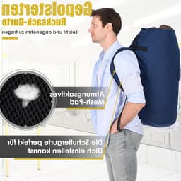 Grote Waterdichte Waszak voor Vuile Kleding, Vouwbare Opbergzak met 2 Schouderbanden, Ideaal voor Reizen en Thuisgebruik — thumbnail 5