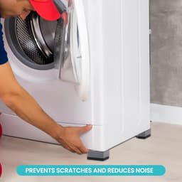 Anti Trillingsmat Wasmachine - en Wasdroger - Geluidsdempende Antislip Mat - Rubber Mat Trillingsdempers - Trillingsdempers wasmachine – Extra dik - Voetjes wasmachine & droger - Wasmachine demper – Anti trillings - vibratie - dempers pads – Antislip — thumbnail 4
