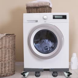 Aufun Verstelbare wasmachine basis 8 voet met rolwagen verplaatsbare voetstukken en frame voor wasmachine, droger, koelkast (grijs) — thumbnail 2