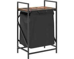 vidaXL - Wasmand - 1 - vak - met - plank - gerookt - eikenkleurig