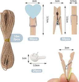 Set van 100 Kleine Houten Wasknijpers voor Decoratie en DIY — thumbnail 2