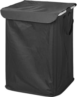 ProPlus Opvouwbare Wasmand met Deksel - 45 x 45 x 60 cm - Klittenband voor Bevestiging Frame - Waszak - Zwart — thumbnail 1
