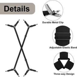 Ibenzoa® Duurzame Verstelbare Bed Spanner Set - 2 Stuks Zwart — thumbnail 5