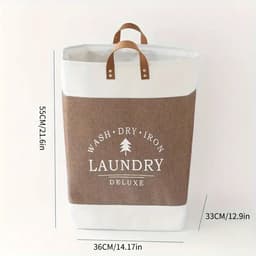 PolkaHome Wasmand Met Grote Capaciteit, Draagbare Vuile Kledingmand, Speelgoedopbergmand, Huishoudelijke Wasmanden Met Draagbaar Handvat, Huisorganisatie En Opslagbenodigdheden Voor Badkamer Slaapkamer Woonkamer Slaapzaal, Woondecoratie,wassorteerder — thumbnail 2