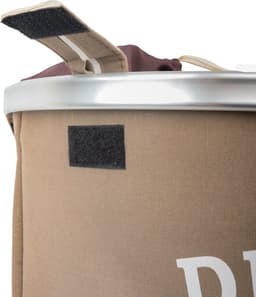 Wasmand 50L - Rond - Tekst Deluxe Laundry Service -> Same Day Service- Badkamer - Wasmand afsluitbaar - Waszak - Bruin — thumbnail 5