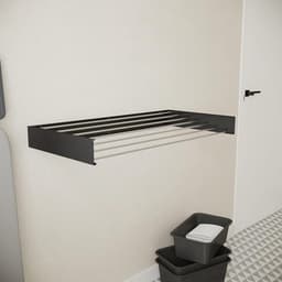 PolkaHome Wanddroogrek Inklapbaar XL - 120 cm - 8,4 m Drooglengte - Zwart — thumbnail 3