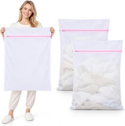 Wasnet voor Wasmachine - Wit - 60 x 90 cm - Scheurbestendig Polyester - Voor Beddengoed en Kleding — thumbnail 1