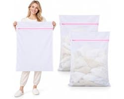 Wasnet voor Wasmachine - Wit - 60 x 90 cm - Scheurbestendig Polyester - Voor Beddengoed en Kleding