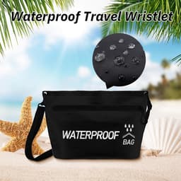 Tas, 4 liter, zwart, strand- en zwemtas, IPX4, met verstelbare schouderriem, waterdichte ritssluiting voor optimale bescherming, ideaal voor watersport, wandelen en reizen — thumbnail 4