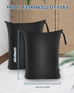 Waterdichte waszak voor vuile kleding - herbruikbare opbergtas met rits, 2 stuks, 24 x 31 inch — thumbnail 3