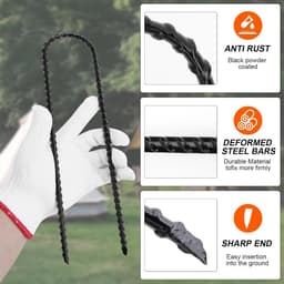 Grondankers voor Trampoline en Tent, 30 cm Lang, Stormbestendige Haringen, Set van 8 — thumbnail 3