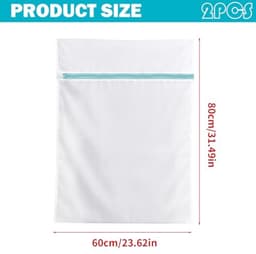 Wasmachine Net XL 60 x 80 cm - 2 Stuks met Rits — thumbnail 2