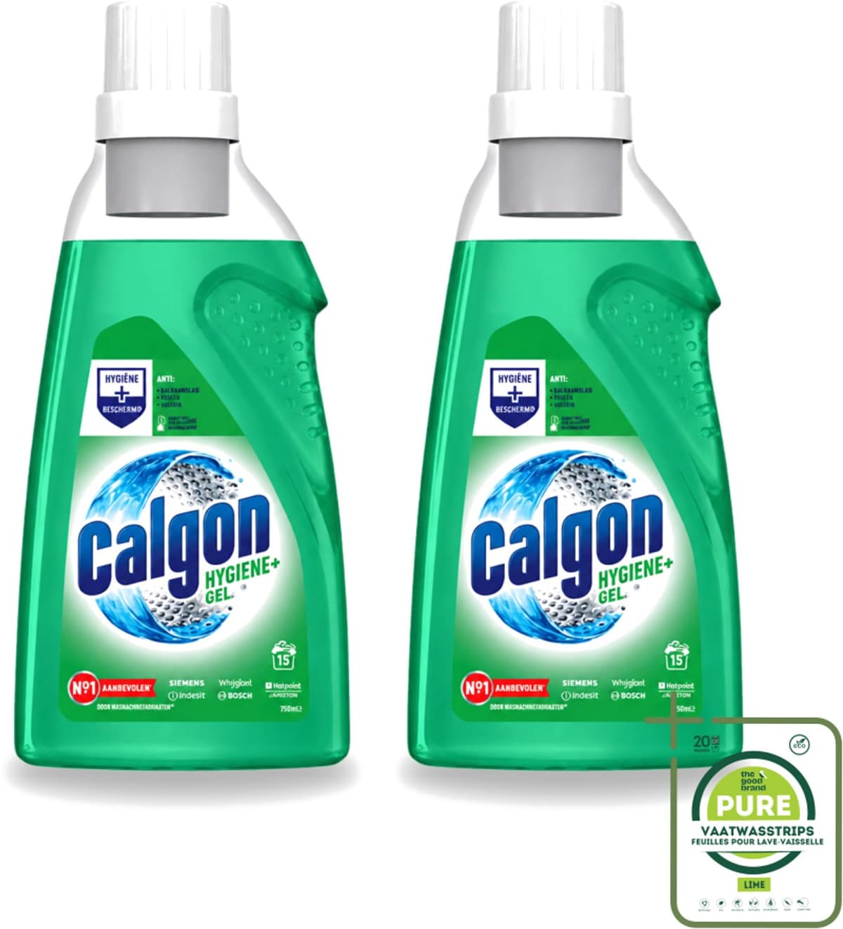 2 x Calgon – Wasmachinereiniger Gel – Hygiene+ – 750 ml - Grootverpakking - Vaatwasstrips - Wasmachinereiniger - Kalkpreventie - Wasmachine Hygiëne - Wasmachine Onderhoud - Geuren In Wasmachine — afbeelding 1