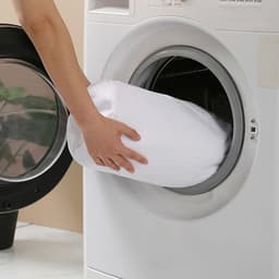 Waszakken van netstof voor wasgoed, waszak met ritssluiting voor kleding, ondergoed, beha's, rond — thumbnail 2