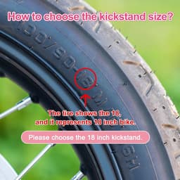 1 stuks roze fietsstandaard 14 inch van legering, zijstandaard voor kinder- en tienerfietsen, inclusief montageplaat, gereedschap en moeren — thumbnail 4