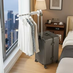 Bobypet - Wasrek - Reisdroogrek- Wasrek inklapbaar Set-van-2 - Compact Droogrek zonder Boren - Klembaar Kledingrek met 5 Sleuven - Voor Balkon, Hotel en Studentenkamers - Wit — thumbnail 3