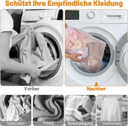 6 Stuks Fijnmazige Wasnetten voor de Wasmachine, Waszakken met Ritssluiting voor Ondergoed, Overhemden en Babykleding in 2 Maten — thumbnail 2