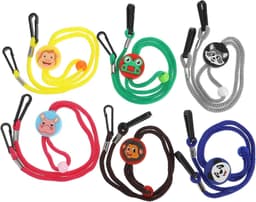 1set Delige Kindermasker Lanyards Met Schattige Cartoon Dierenprint Verstelbare Duurzame Maskerhouders Voor Jongen Meisje Assortiment Van Kleuren — thumbnail 1