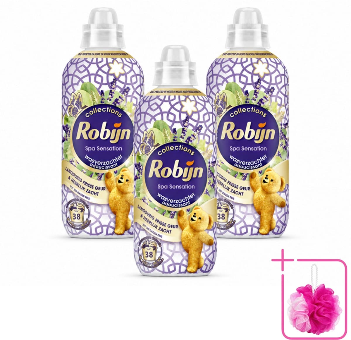 3 x Robijn – Wasverzachter – Intense Spa Sensation – 765 ml - Bulkverpakking - Wasverzachter - Douchemop - Eucalyptus — afbeelding 1