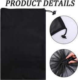 Allecto - Waszakken - Sterke Waszak voor Kleding - 90x60 cm - Zwart - Mesh — thumbnail 3