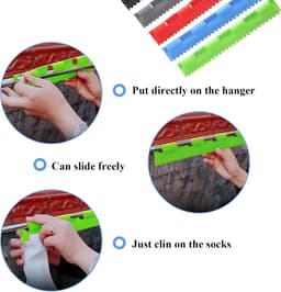 2 x Wasdroogrek – Sokkenclips – Kunststof sokkenclips – Handige en sneldrogende sokkenclips – Sokkenclips met snelsluiting – Clips voor opbergen en drogen – 32 cm x 5 cm — thumbnail 4