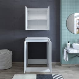 Roomart ATLANTIC-V Wasmachine Ombouwkast 70x167 cm met Bovenkast - Wit — thumbnail 5