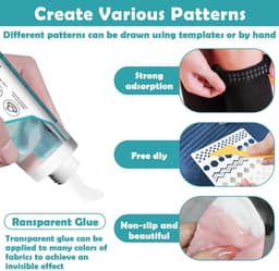 Stop Lijm, 100 ml Helder, Waterdichte Antislip Lijm voor Sokken, Hangers, Tapijten, Badkamermatten, Latexvrij en Waterbasis, Geurloos en Wasbaar — thumbnail 4