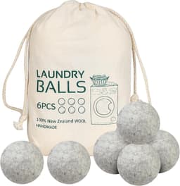 Wolballen voor wasdroger 6 stuks handgemaakte herbruikbare wasbal wasverzachter droogballen verminderen droogtijd en rimpels — thumbnail 1