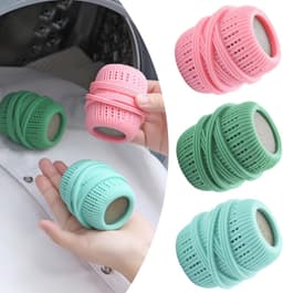 Wasmachine wasballen -wasverzachtersponzen - 3-pack - 4,5*7 cm - Wasverzachtersponzen - Droogsponzen - Siliconen wassponzen - Navulbare wassponzen - Voor het verzachten van kleding en het verwijderen van statische elektriciteit - Roze/Blauw/Groen — thumbnail 1