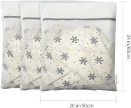 OKWISH Set Van 3 Waszakken Beschermend - Wasnetten - Bescherm je Wasgoed en Wasmachine - Voor Fijne Was en Reizen - 30x40 40x50 50x60 cm - Dacron Mesh - Wit — thumbnail 5
