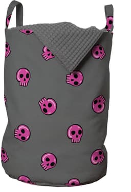 Waszak Set van 2 - Duurzaam Polyester - Met Handgrepen - Trekkoordsluiting - 33 cm x 50 cm - Donker Taupe Roze - Opbergmand — thumbnail 1
