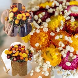 Bloemen, decoratie, 20 stuks, boeket, gedroogde bloemen, boeket, 32 cm, chrysanten, gevlochten, bloemen, natuurlijke planten voor huis, bruiloft, tafeldecoratie — thumbnail 4