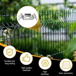 10 stuks hoogwaardige dubbelstaafmattenhek bevestiging accessoires, hekhouder roestvrij staal voor hekbevestiging - ShopVlot — thumbnail 2