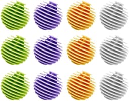 12 stuks wasballen voor wasmachine, rubberen ballen, wasballen, drogerballen voor kleding, voor het reinigen van kleding in het huishouden (4 kleuren) — thumbnail 1