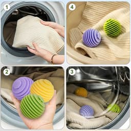 6 stuks wasbal voor wasmachine, drogerballen voor wasdroger, herbruikbare rubberen wasballen, wasbal voor wasmachine & drogerbal (5,5 cm) — thumbnail 3