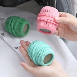 SnelShoppen - 4 Stuks Wasmachine Vloeistof Dispenser Ballen, Duurzame Stoffen Verzorgingsballen voor Kleding, Herbruikbaar en Veilig voor Wasmachine, — thumbnail 2
