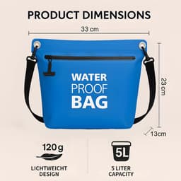 Tas, lichte Dry Bag waterdichte zak voor outdoor, camping, wandelen, strand, kajakken, zwemmen, blauw, 6 Liter — thumbnail 3