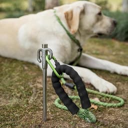 Grondankers - 360° draaibare RVS hondenvastzetpaal, zeer sterke - Grondankerpaal voor hond - Campingaccessoires voor kabelsnoer - 45 cm — thumbnail 2