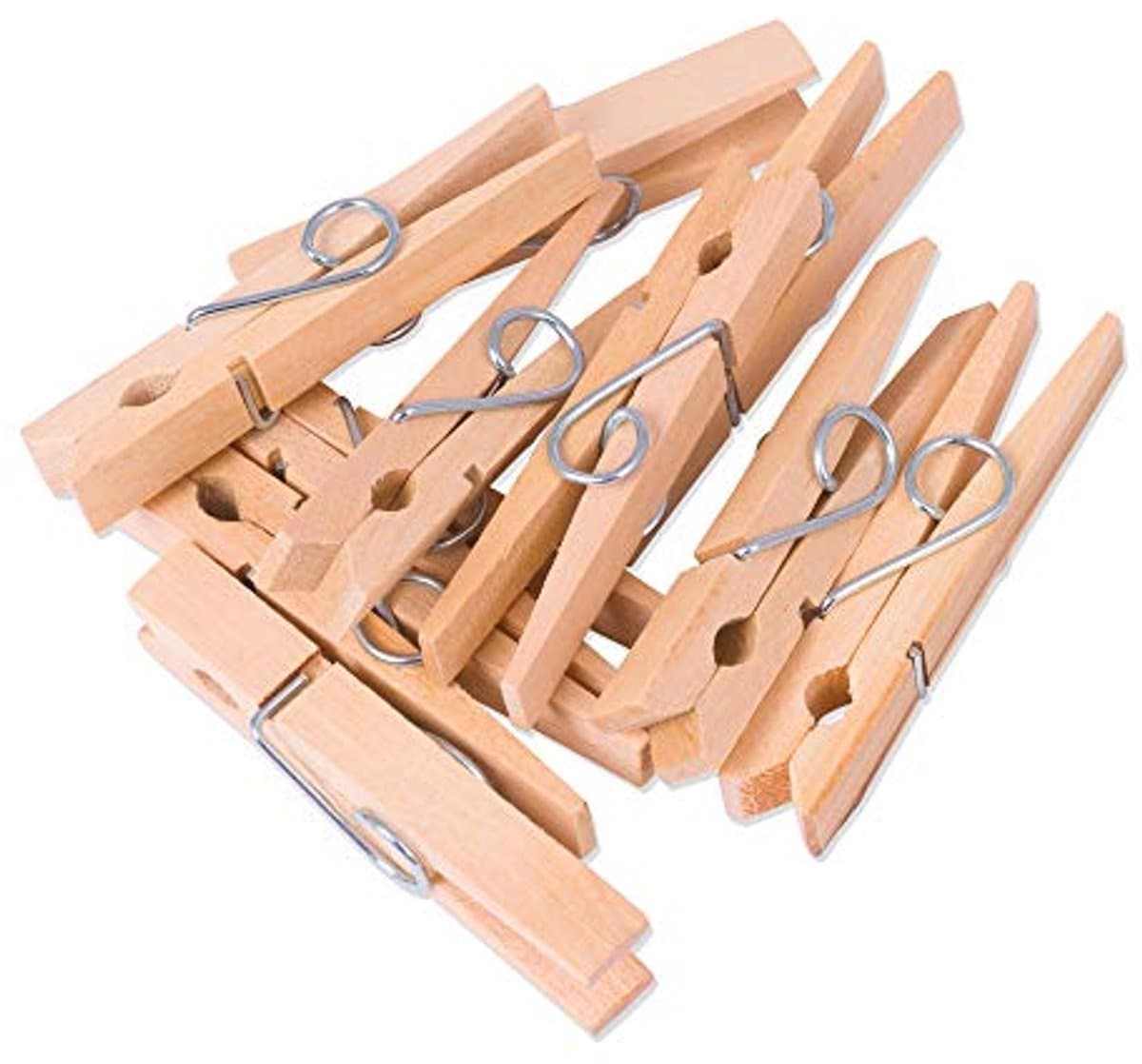 Biologische Houten Wasknijpers - 100% Afbreekbaar en Composteerbaar - Perfect voor Knutselen en Wassen (8cm x 1cm, 100 Stuks) — afbeelding 1