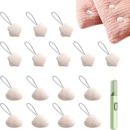Clips voor het bevestigen van dekbedden - 16 clips - fixing duvets met 1 haaklijn tool - 1 opbergdoos voor woldeken - wit — thumbnail 1