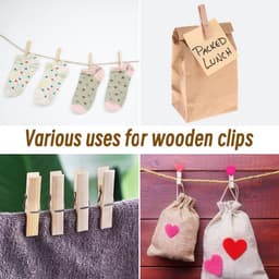 Set van 100 Mini Houten Wasknijpers – 2,5 cm DIY Clips voor Foto’s, Cadeauzakjes en Creatieve Projecten — thumbnail 4