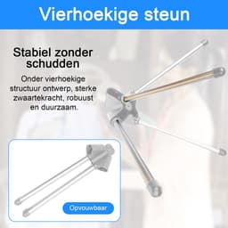 longziming -Opvouwbare Kledingstomer Standaard – Verstelbare Hoogte, Lichtgewicht & Draagbaar met Kledingclips – Geschikt voor Hand- en Verticale Stomers — thumbnail 2