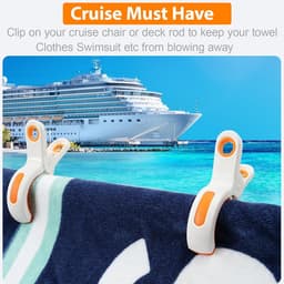 Strandlakenclip voor strandstoel - Handdoekhouder voor strandstoel - Goed formaat voor zwembadstoel - Stevige plastic strandstoelclip - om te voorkomen dat de handdoek door de wind wegwaait - Zwaar en helder — thumbnail 4