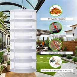Opvouwbaar Droogrek voor Kruiden - 6 Lagen - Φ60cm - Ideaal voor Drogen van Planten, Vlees en Kleding — thumbnail 5