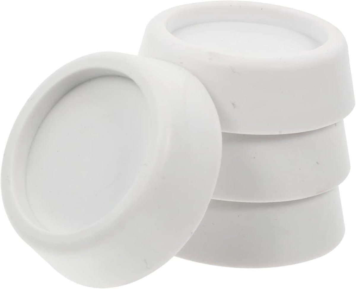 Wasmachine Matten - Vloerbeschermers Stabilisatoren - Apparaten Stabiliseren - Vibratie Dempend - 6.5x6.5x2 cm - Wit — afbeelding 1