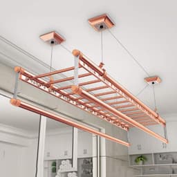 Plafond Droogrek - Waslijn Katrol - Kleding Drogen - Ruimtebesparend Ontwerp - 150cm 4 Stangen - Aluminium — thumbnail 3
