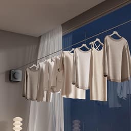Intrekbare Waslijn - Drooglijn Wasrek - Kleding Drogen - Geen Boren Nodig - 157 meter - Grijs — thumbnail 2