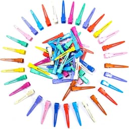 100 Packs zilverachtige krokodillenklemmen, Bandenger 1,8 inch enkele haak clips haaraccessoires, voor meisjes en vrouwen, haarstyling, haarkleur, willekeurige kleur (rood) — thumbnail 2